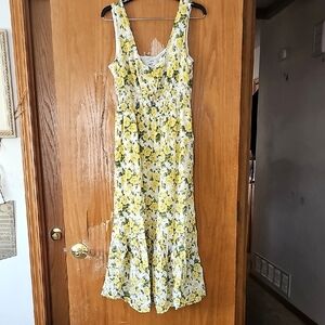 J.Crew Liberty Gavric Rose Floral Yellow Dress Size 8 Like New